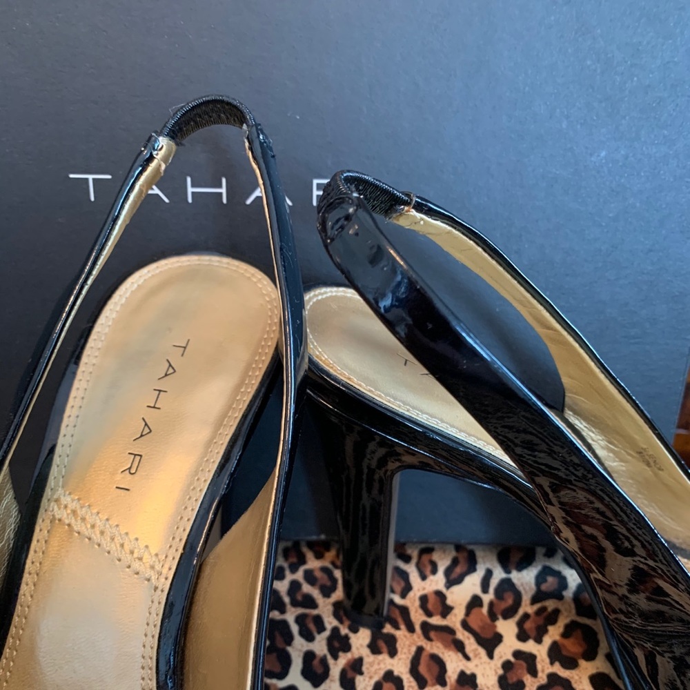 Tahari patent leather open toe sling back sz. 8.5 - Picture 3 of 4